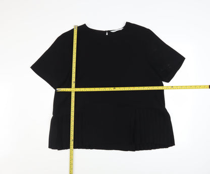 Womens UK Size 18 Zara Black Basic Blouse