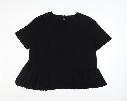 Womens UK Size 18 Zara Black Basic Blouse