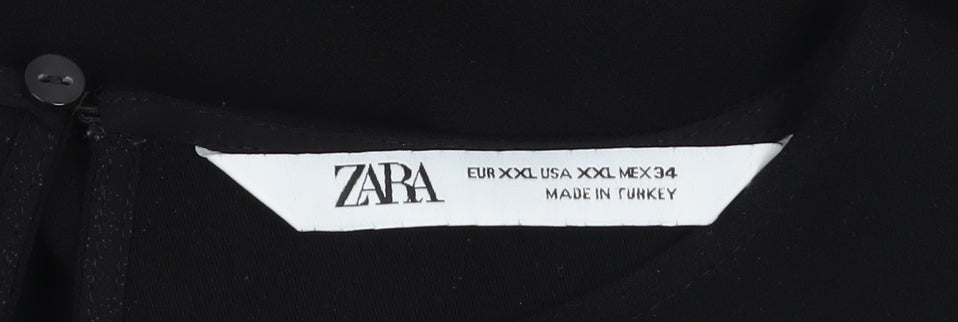 Womens UK Size 18 Zara Black Basic Blouse