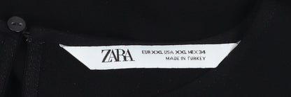 Womens UK Size 18 Zara Black Basic Blouse