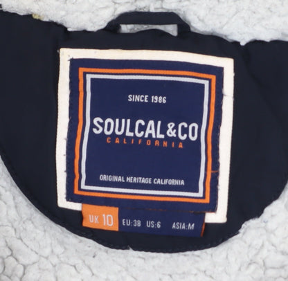 Womens UK Size 10 SoulCal & Co Blue Puffer Jacket