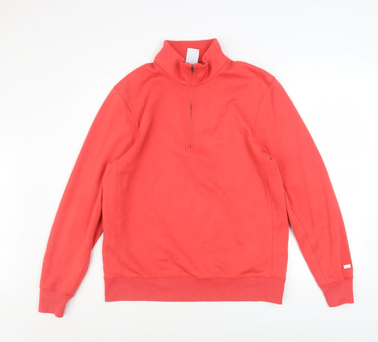 Mens UK Size M Nike Red 1/2 Zip Sweatshirt
