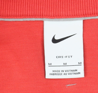 Mens UK Size M Nike Red 1/2 Zip Sweatshirt
