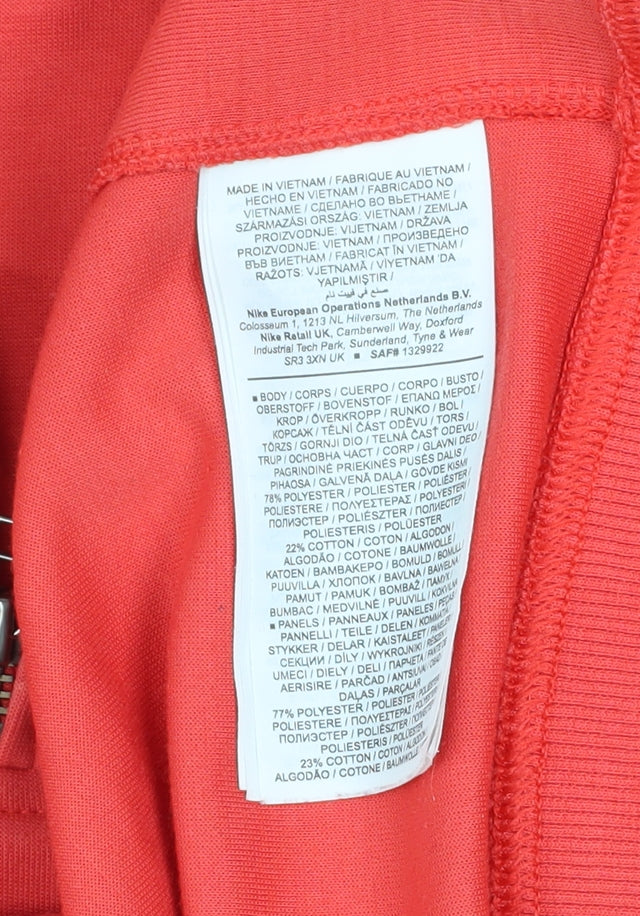 Mens UK Size M Nike Red 1/2 Zip Sweatshirt