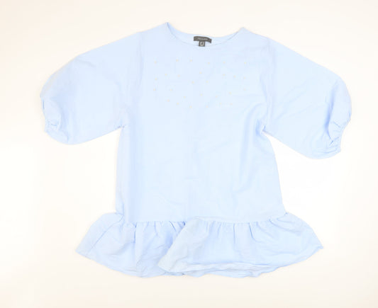 Womens UK Size 14 Primark Blue Tunic Blouse