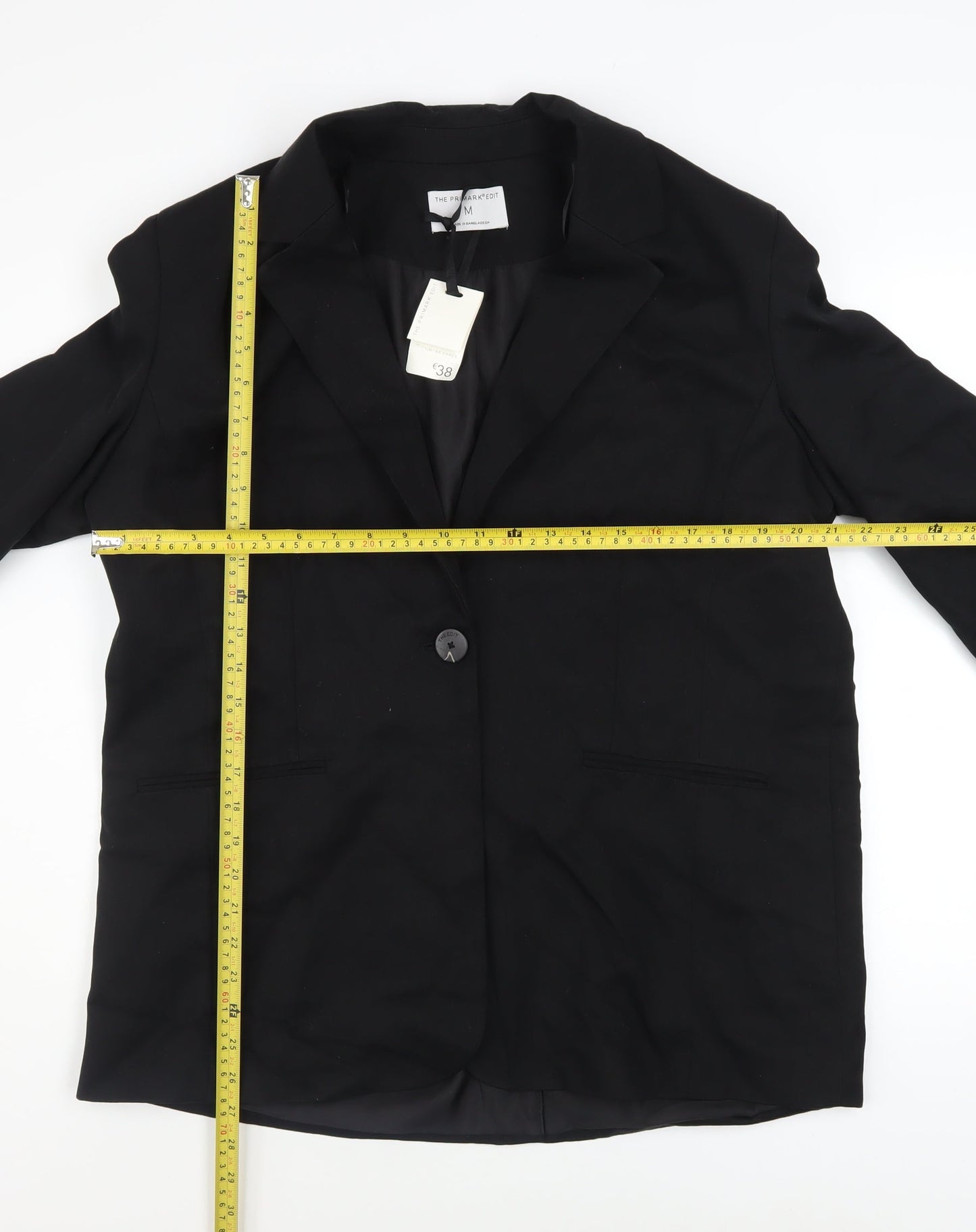 The Primark Edit Women Black Single-Breasted Blazer Size M EU 38