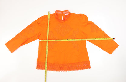 Womens UK Size 16 Savida Orange Tunic Blouse