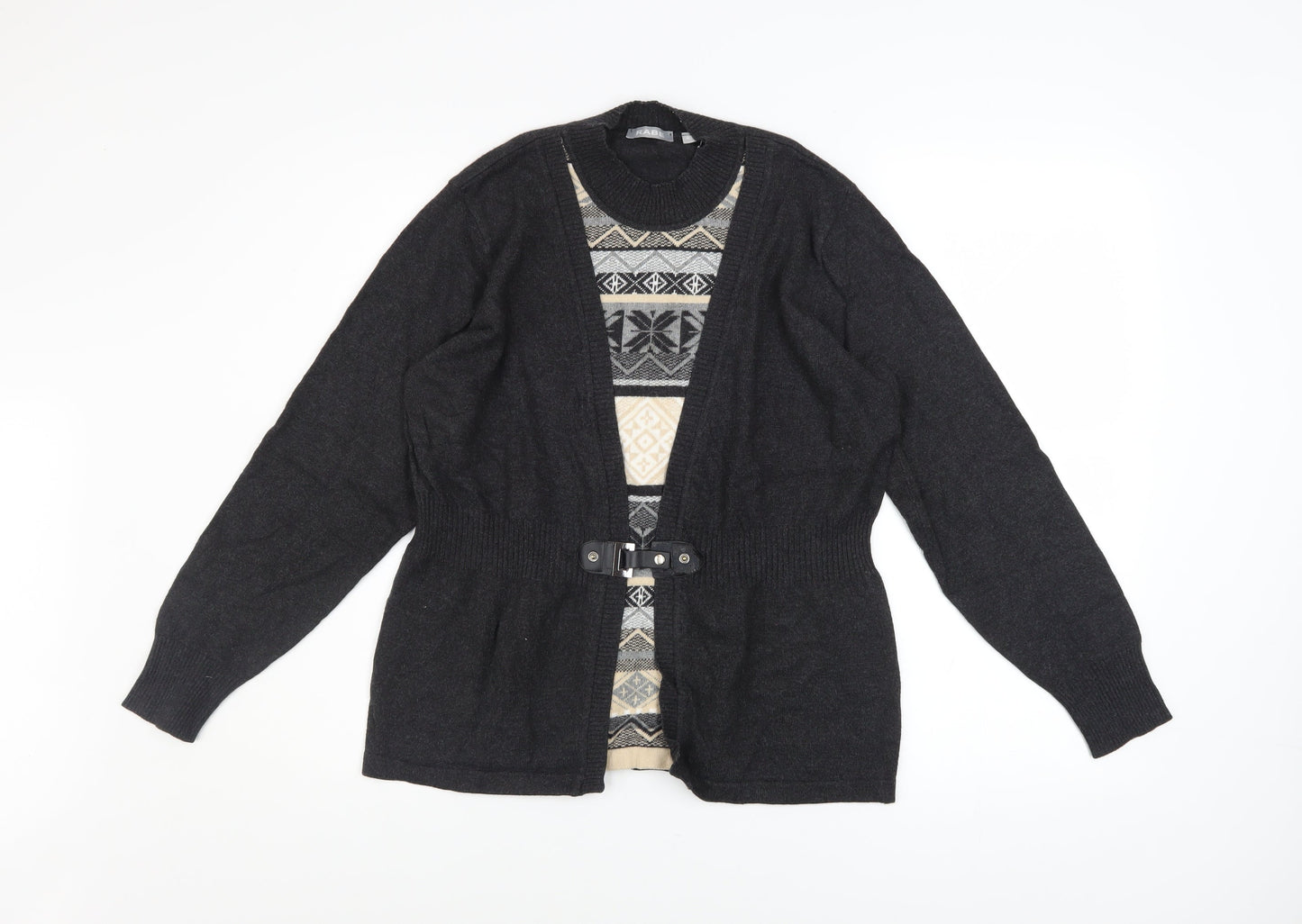 Womens UK Size 12 Rabe Black Cardigan Jumper
