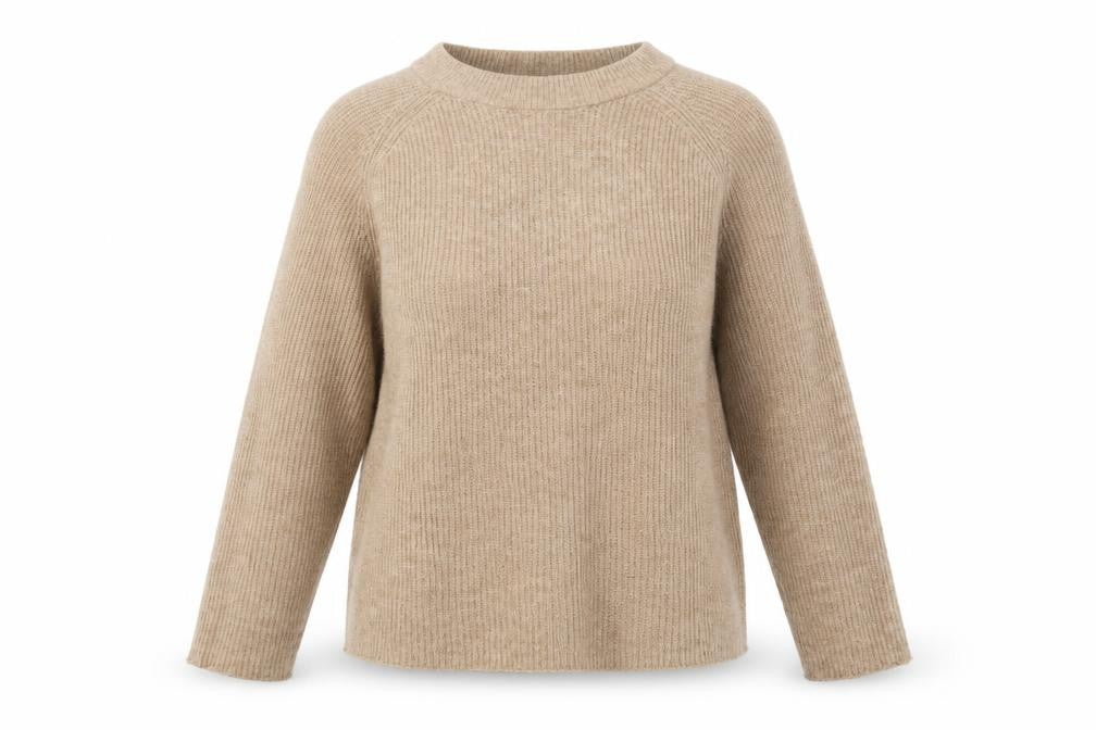 Womens UK Size M Pieces Beige Pullover Jumper