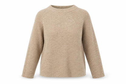 Womens UK Size M Pieces Beige Pullover Jumper