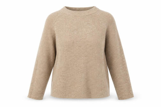 Womens UK Size M Pieces Beige Pullover Jumper