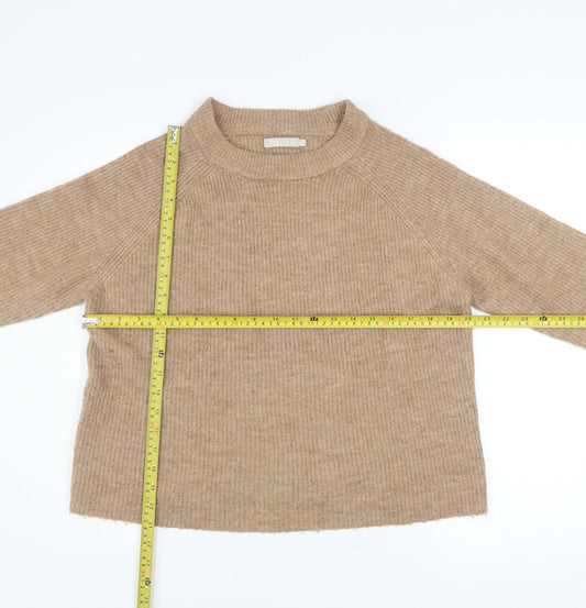 Womens UK Size M Pieces Beige Pullover Jumper