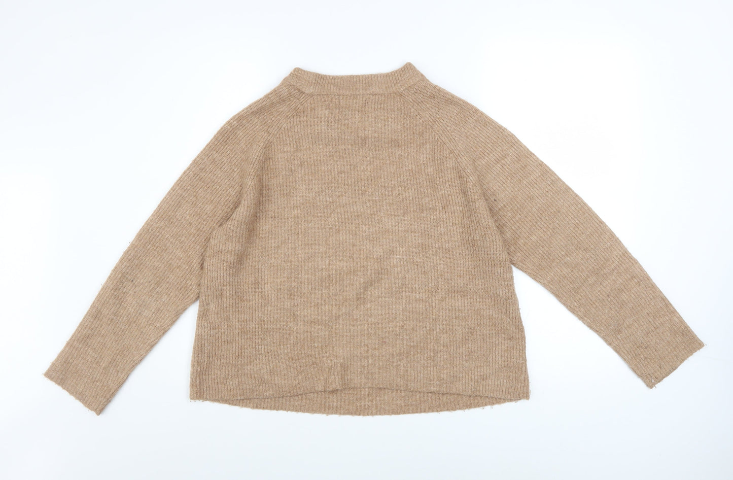 Womens UK Size M Pieces Beige Pullover Jumper