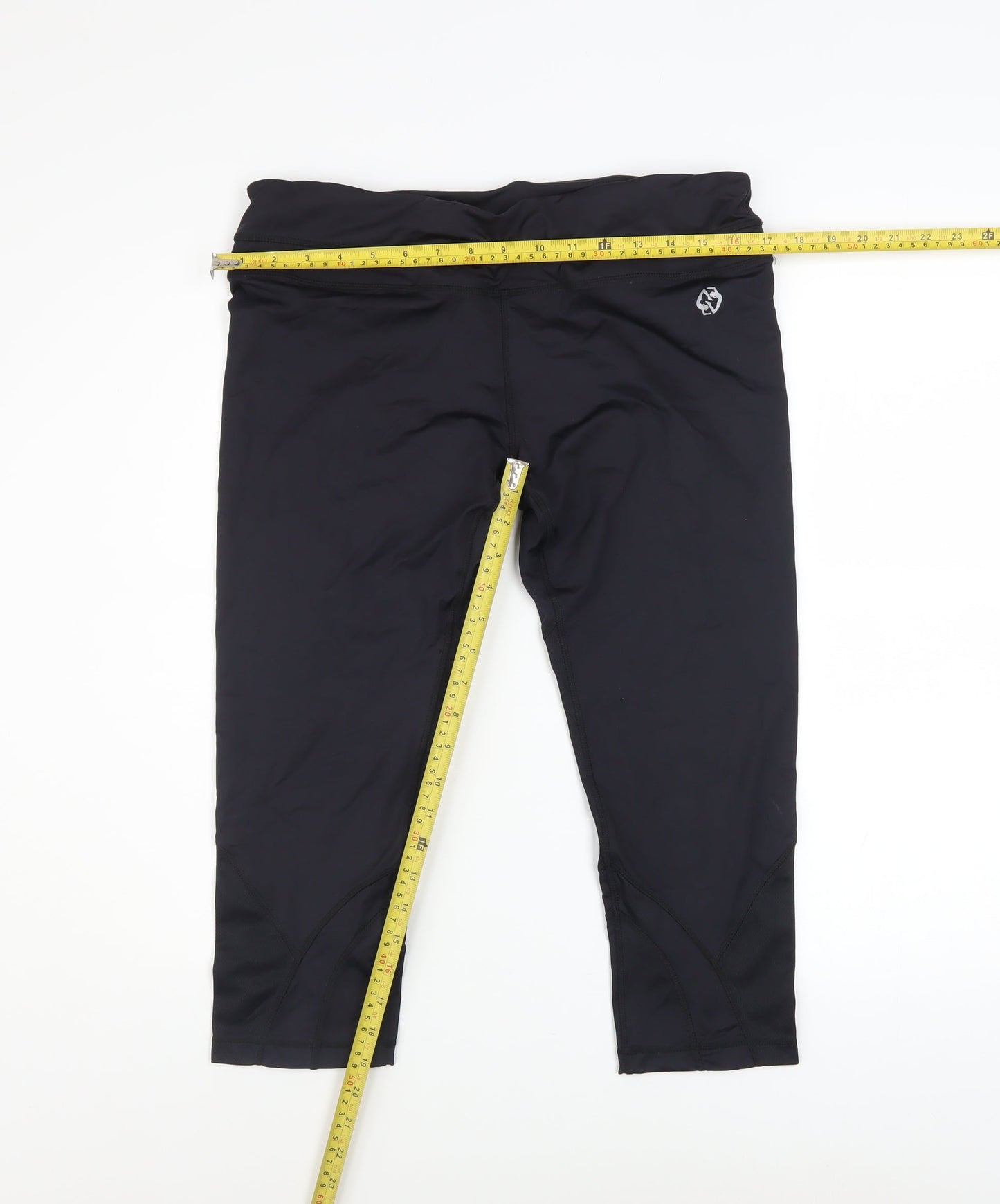 Womens UK Size 12 Perfection by Body Logic Slim Fit Capri Black Leggings