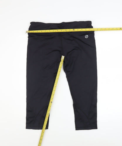 Womens UK Size 12 Perfection by Body Logic Slim Fit Capri Black Leggings