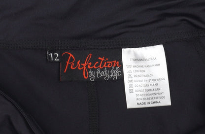 Womens UK Size 12 Perfection by Body Logic Slim Fit Capri Black Leggings