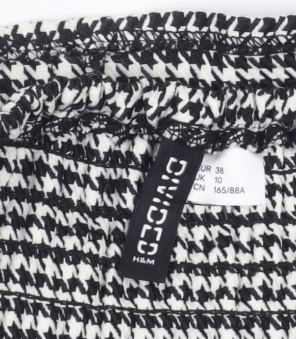Womens UK Size 10 H&M Black Cropped Tank