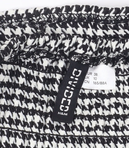 Womens UK Size 10 H&M Black Cropped Tank
