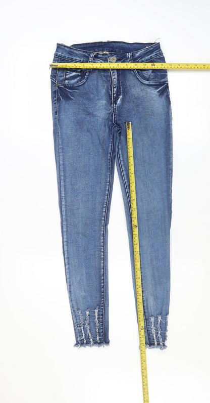 Womens UK Size 10 GIRL VIVI Slim Fit Ankle Blue Jeans