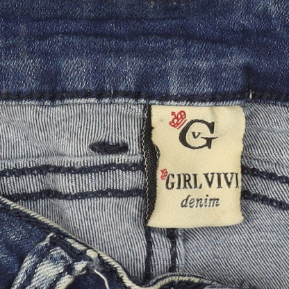 Womens UK Size 10 GIRL VIVI Slim Fit Ankle Blue Jeans