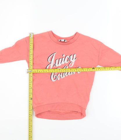 Juicy Couture Girls Pink Logo Pullover Sweatshirt 2 Years Long Sleeve