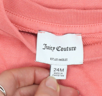 Juicy Couture Girls Pink Logo Pullover Sweatshirt 2 Years Long Sleeve