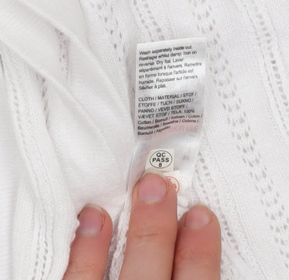 River Island Men White Cotton Sleeveless Knit Top Size M