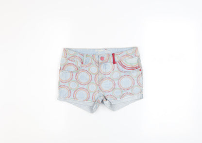 Desigual Girls Blue Geometric Denim Hot Pants Shorts 13-14 Years