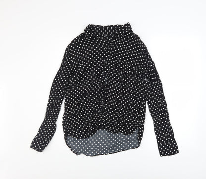 Womens UK Size L Zara Black Basic Button-Up
