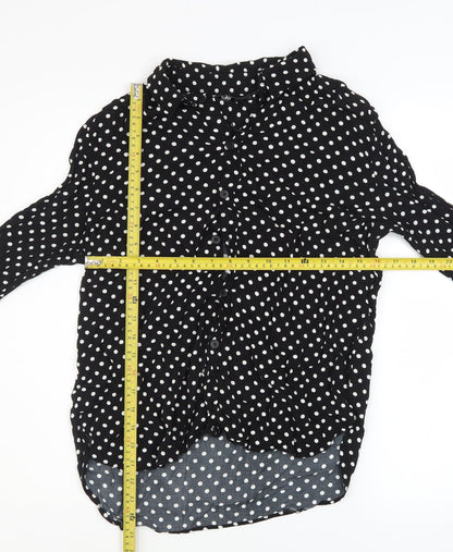 Womens UK Size L Zara Black Basic Button-Up