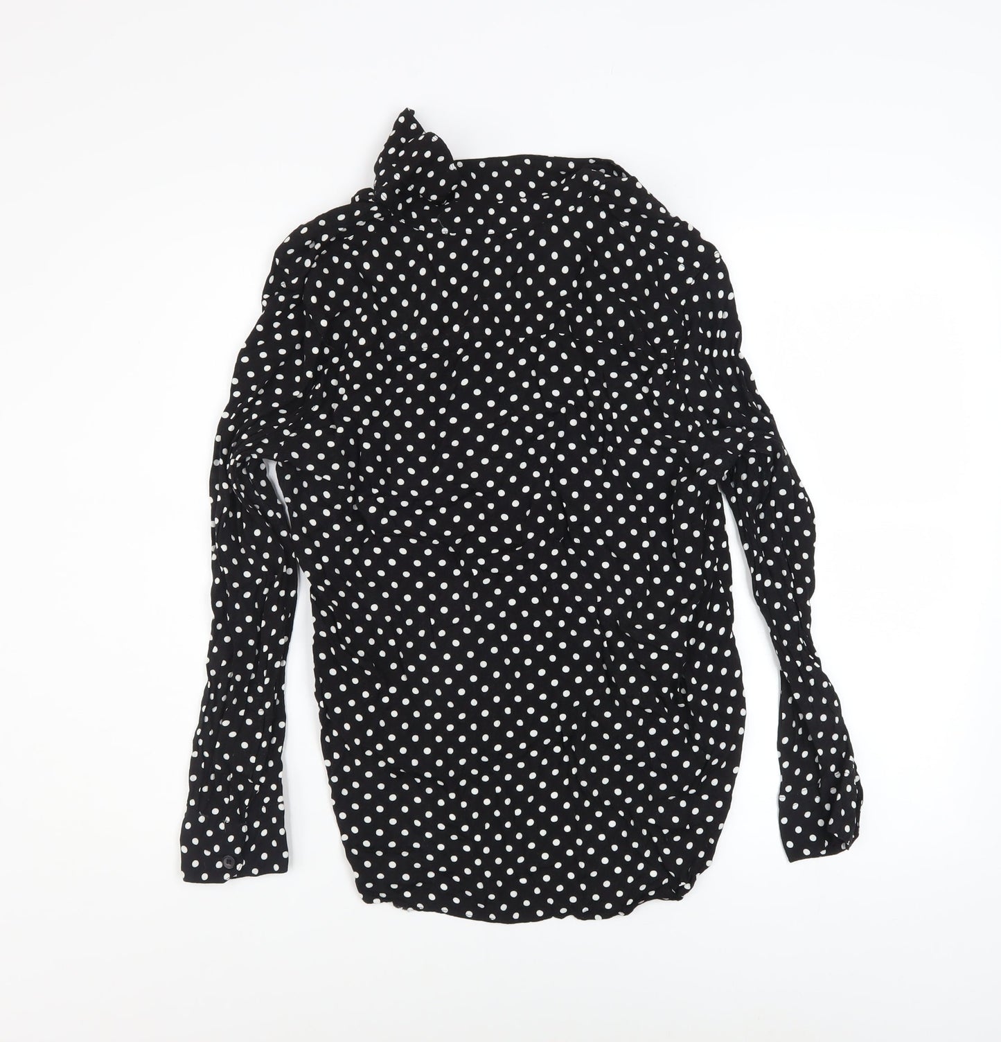 Womens UK Size L Zara Black Basic Button-Up