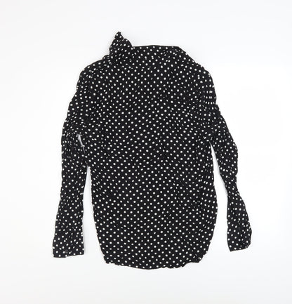 Womens UK Size L Zara Black Basic Button-Up