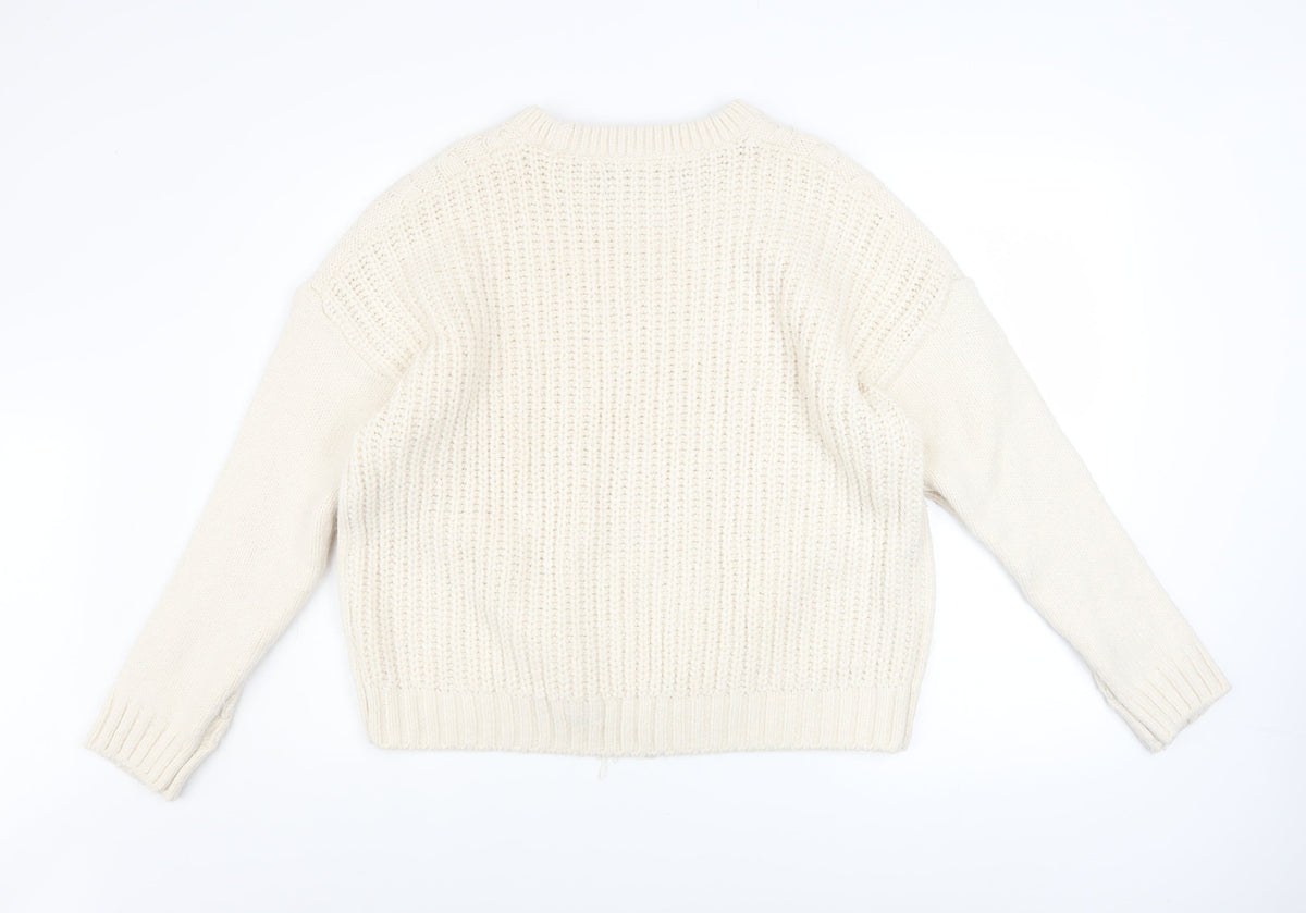 Womens UK Size L Primark Ivory Pullover Jumper