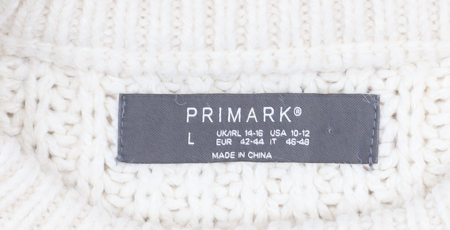 Womens UK Size L Primark Ivory Pullover Jumper