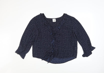Womens UK Size 16 Grette Hjort Blue Basic Blouse