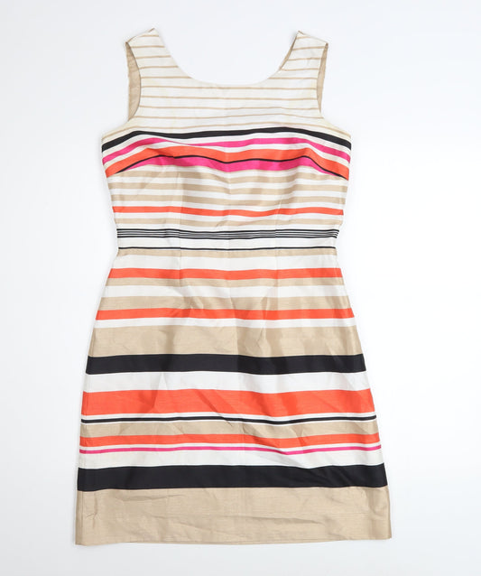 Monsoon Women’s Multicoloured Striped Sheath Dress Size 10
