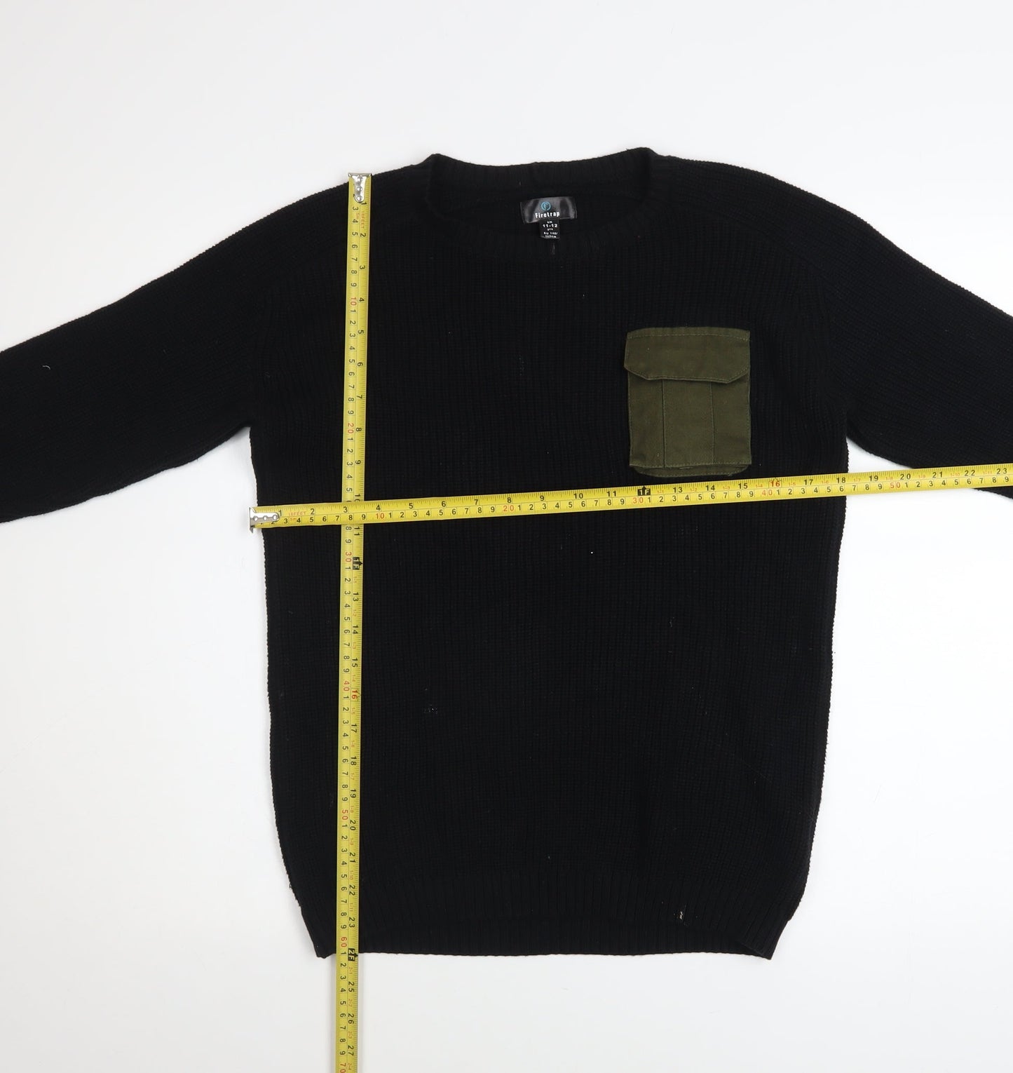 Boys UK Size 11-12 Years Firetrap Black Pullover Jumper
