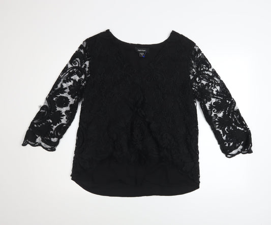 Womens UK Size M Karen Kane Black Tunic Blouse