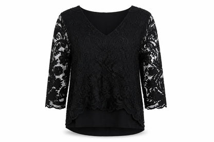 Womens UK Size M Karen Kane Black Tunic Blouse