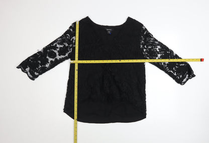 Womens UK Size M Karen Kane Black Tunic Blouse