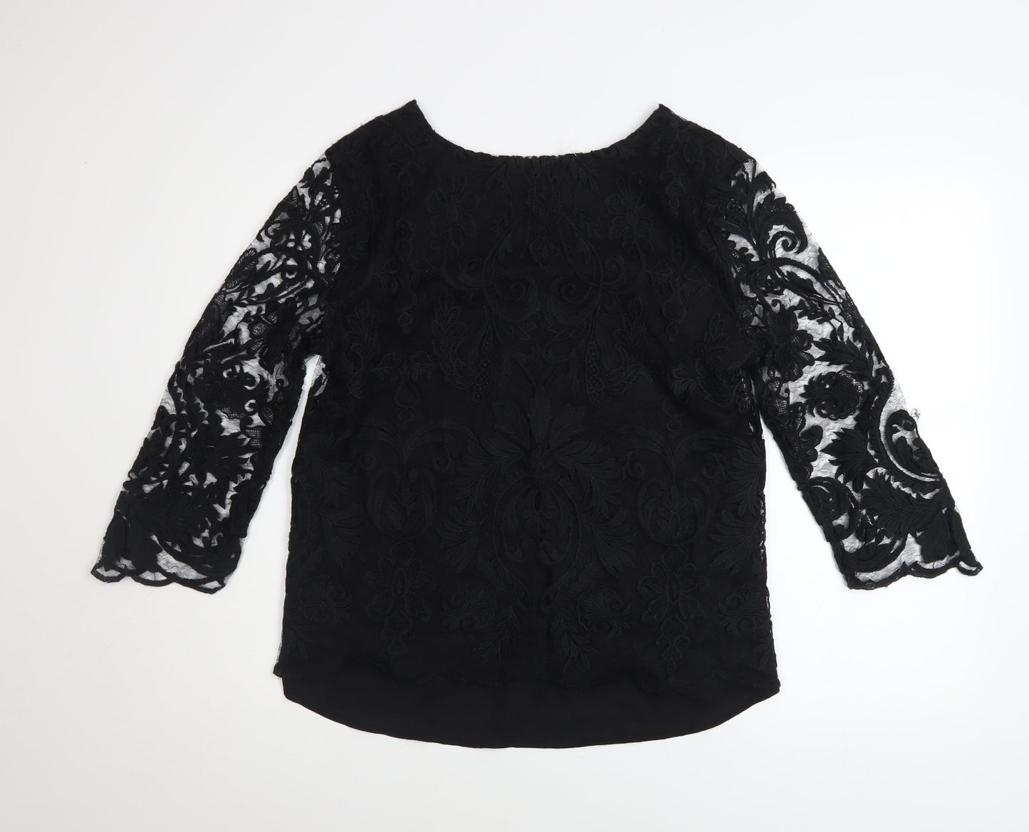 Womens UK Size M Karen Kane Black Tunic Blouse