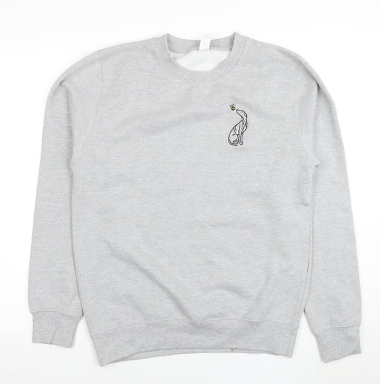 Womens UK Size S Just Hoods Grey Pullover Sweatshirt