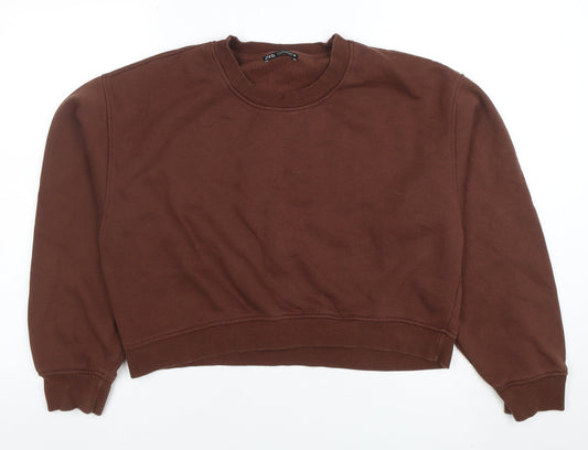 Womens UK Size L Zara Brown Pullover Sweatshirt
