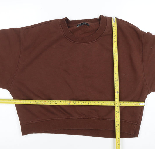 Womens UK Size L Zara Brown Pullover Sweatshirt
