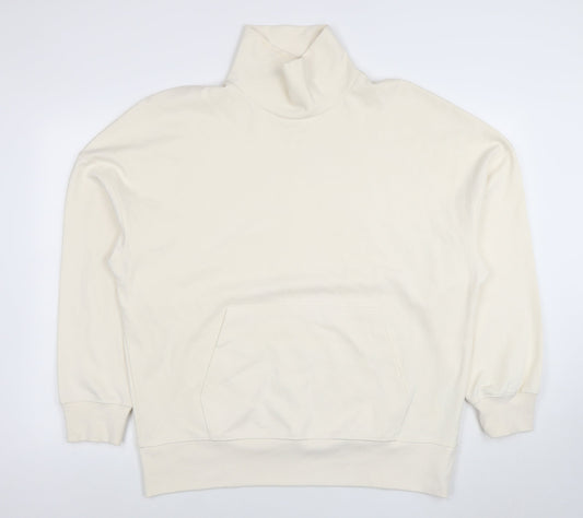 Womens UK Size M Zara Beige Pullover Sweatshirt