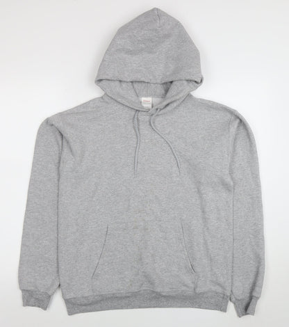 Mens UK Size S Hanes Grey Pullover Hoodie
