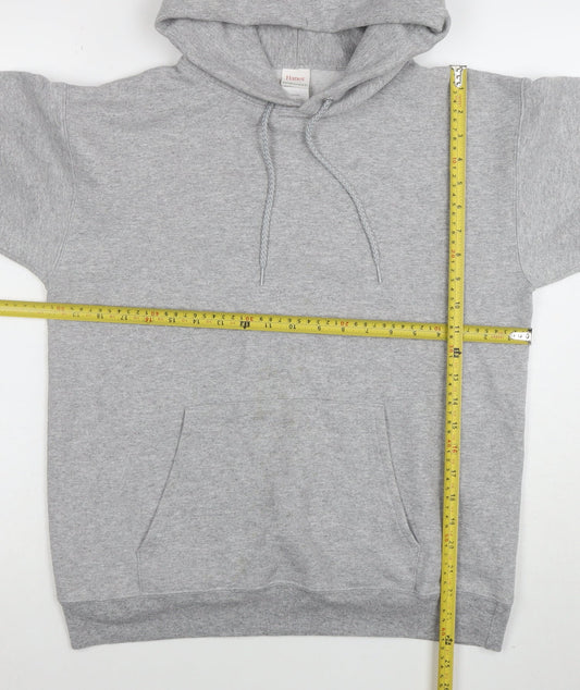 Mens UK Size S Hanes Grey Pullover Hoodie