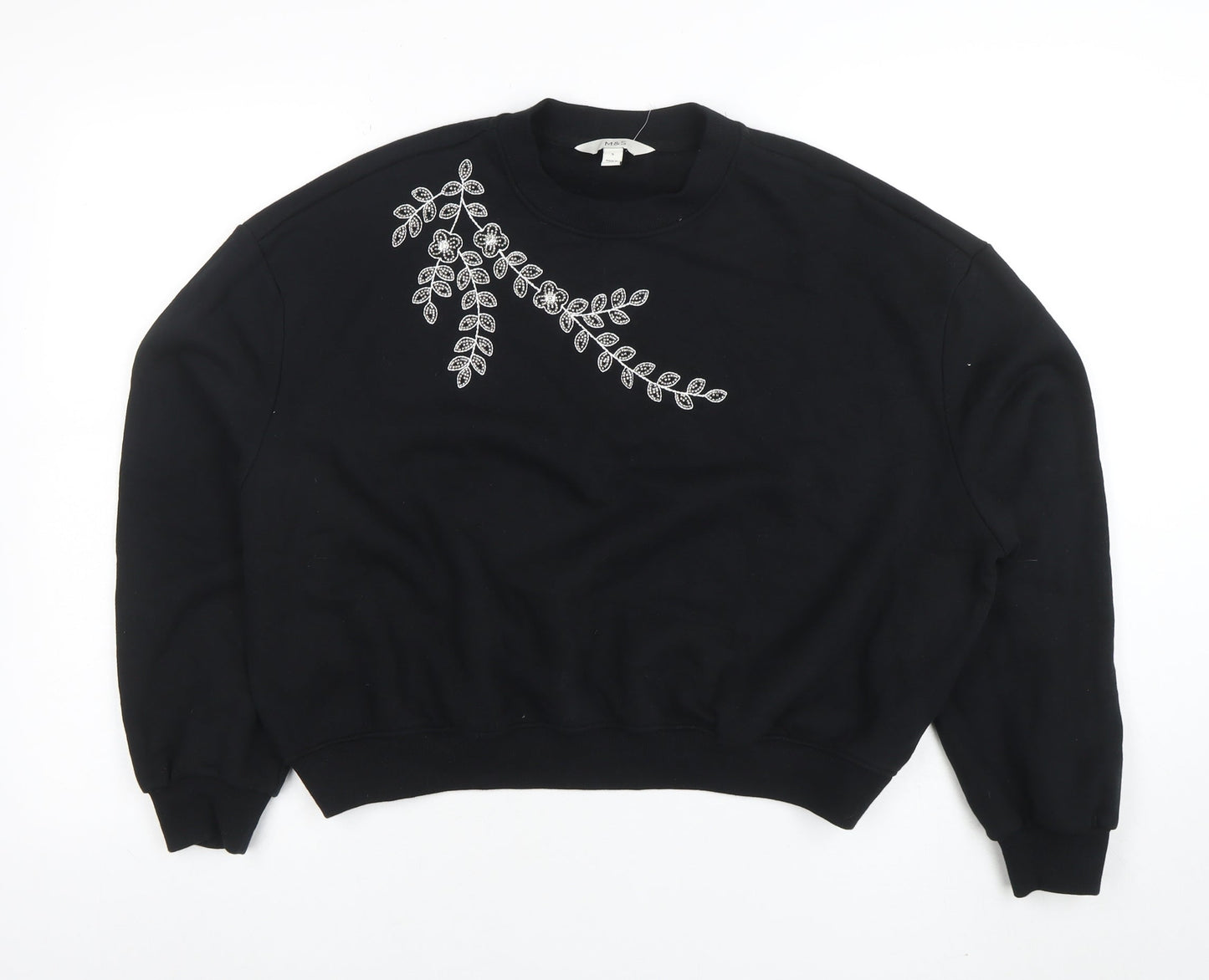 Womens UK Size S Marks and Spencer Black Pullover Sweatshirt