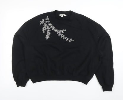 Womens UK Size S Marks and Spencer Black Pullover Sweatshirt