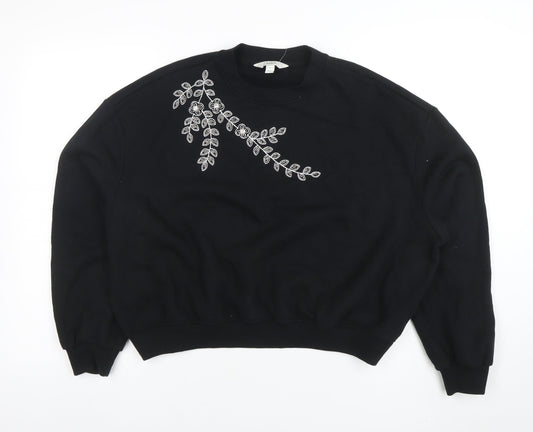 Womens UK Size S Marks and Spencer Black Pullover Sweatshirt